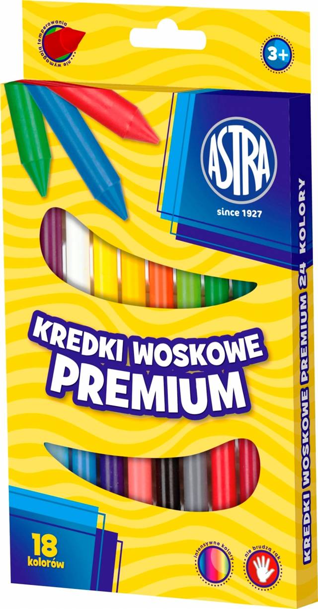 astra kredki woskowe 18 kolorów premium 316 111 002 /4/