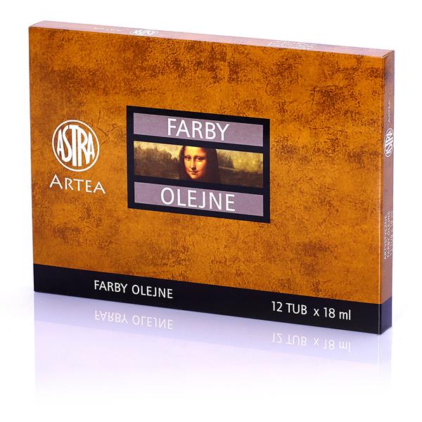 astra farby olejne 12kol.18ml zestaw i  83 410 974