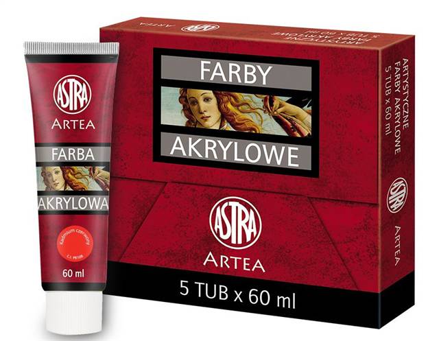 astra farba akrylowa kadmium czerwony  60ml 83 410 929 /5/