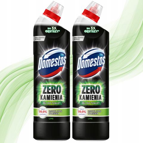 DOMESTOS ZEST.2SZT ZERO KAMIENIA PłYN D/WC 750ML.ZIELONY+RĘKAWICE GRATIS        LEVER