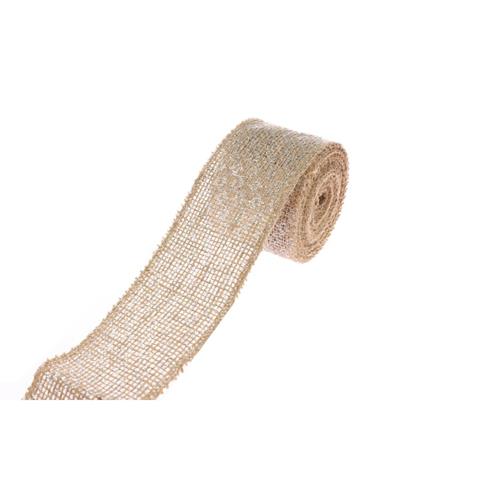 TAŚMA JUTOWA POSREBRZANA 6CMX5Y  LUK-NEMO55