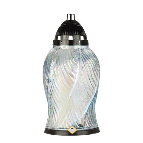 MAX-ZNICZ 1097 L NIEZDOBIONY CZARNY BEZBARWNE SZKŁO OP.2SZT WYS.32CM