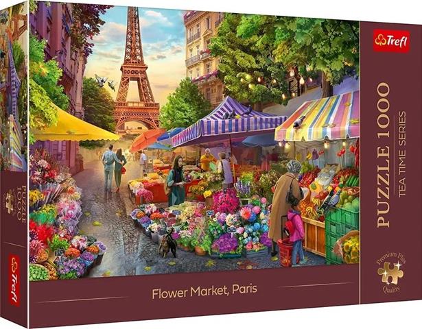 TREFL PUZZLE 1000EL TEA TIME TARG KWIATOWY PARYŻ PREMIUM PLUS 10799