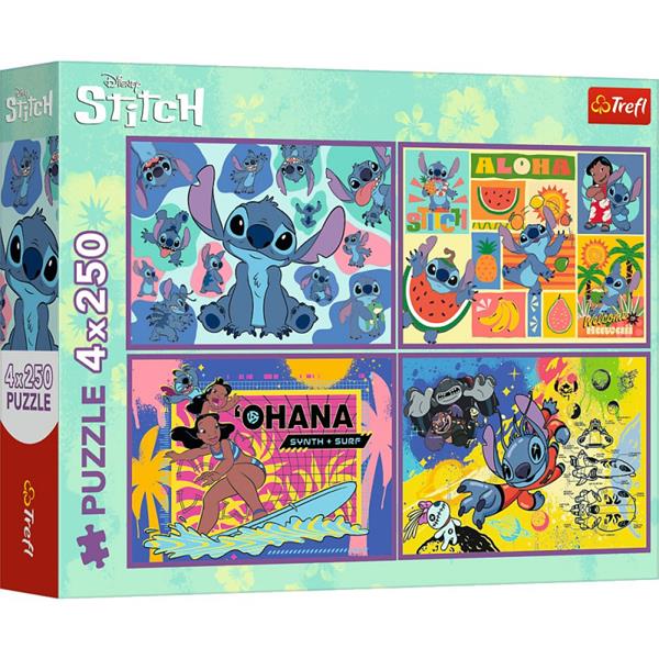 TREFL PUZZLE 4X250EL NIEZWYKŁY STITCH 13311