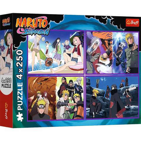 TREFL PUZZLE 4X250EL PRZYGODY NARUTO UZUMAKI 13339