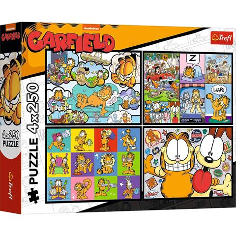 TREFL PUZZLE 4X250EL GARFIELD NIE LUBI PONIEDZIAŁKÓW 13344