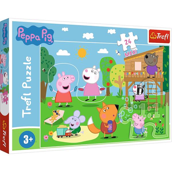 trefl puzzle 24el maxi świnka peppa zabawy na polanie 14342