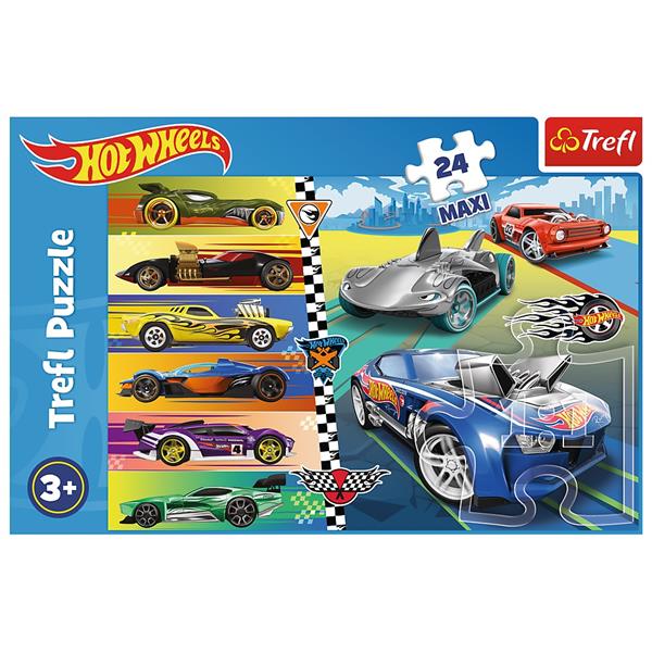 trefl puzzle 24el maxi hot wheels szybkie samochody 14362