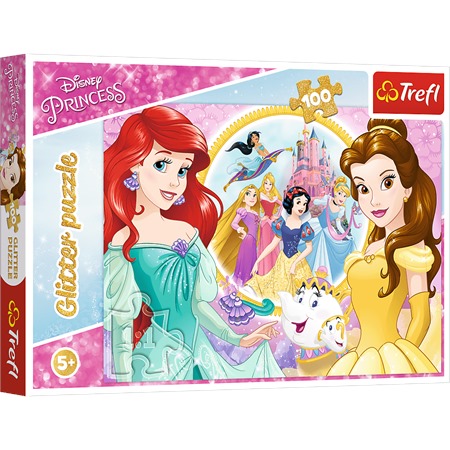 TREFL PUZZLE 100EL GLITTER PRINCESS 14819