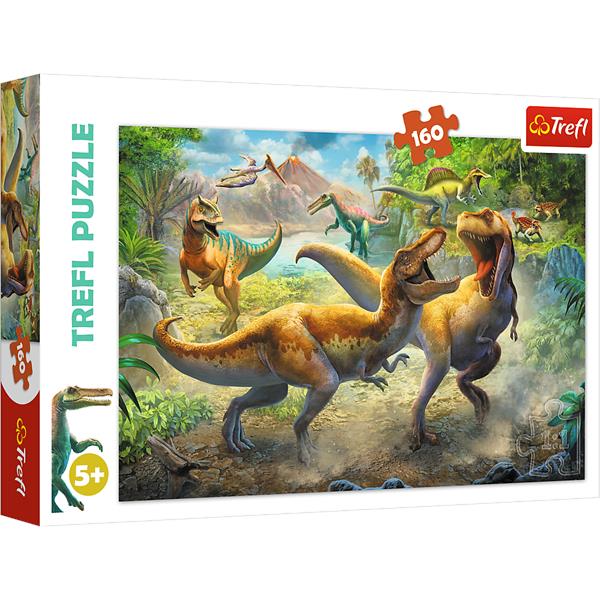 trefl puzzle 160el walczące tyranozaury 15360