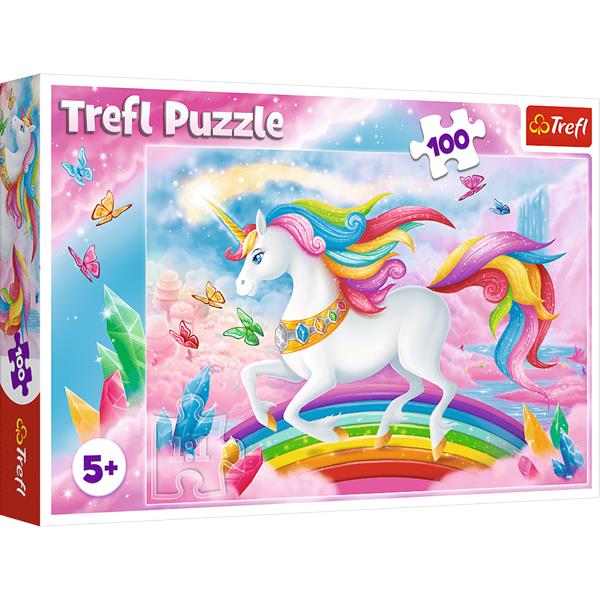 trefl puzzle 100el tęczowy jednorożec 16364