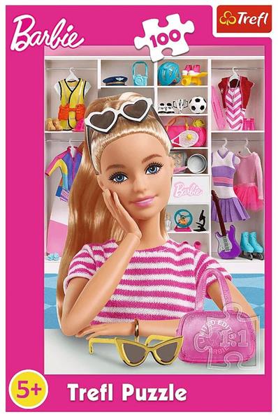 trefl puzzle 100el poznaj barbie 16458