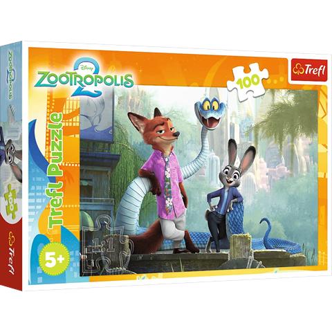 TREFL PUZZLE 100EL TAJEMNICE ZOOTOPII DISNEY 16523
