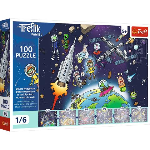 TREFL PUZZLE 100EL TREFLINKA W KOSMOSIE 16541