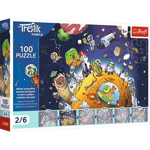 TREFL PUZZLE 100EL UFT TREFLIK W KOSMOSIE 16542