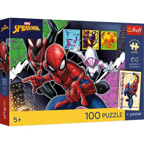 TREFL PUZZLE 100EL KIDS BOHATERSKI PAJĄK PREMIUM PLUS KIDS 16557