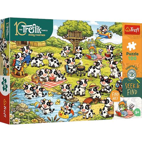 TREFL PUZZLE 100EL SEEK&FIND ŚWIAT KRÓWEK 16584