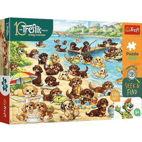 TREFL PUZZLE 100EL SEEK&FIND JAMNIKI I TREFLIKI 16585