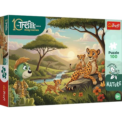 TERFL PUZZLE 100EL NATURE GEPARDY RODZINA TREFLIKÓW 16592