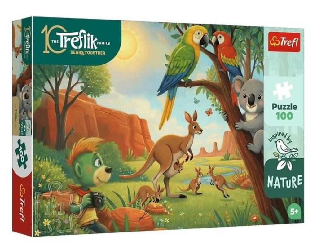 TREFL PUZZLE 100EL NATURE KOALA I KANGURY RODZINA TREFLIKÓW 16594