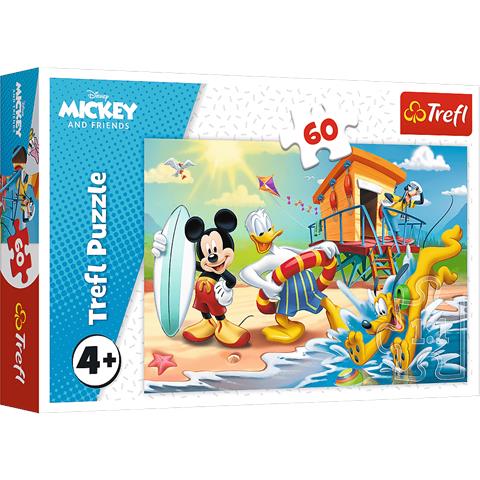 trefl puzzle 60el ciekawy dzień mikiego i przyjaciół 17359