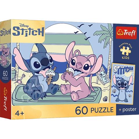 TREFL PUZZLE 60EL ZABAWA ZE STITCHEM PREMIUM PLUS KIDS 17430