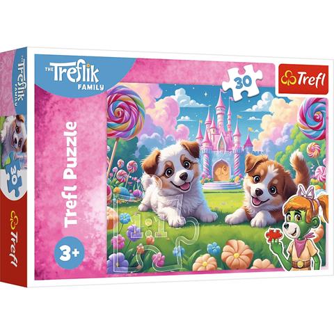 TREFL PUZZLE 30EL ŚWIAT PEŁEN UŚMIECHU RODZINA TREFLIKÓW 18319