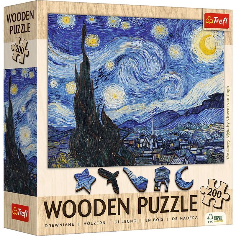 TREFL PUZZLE 200EL DREWNIANE GWIAŹDZISTANOC-VVANGOGH 20248