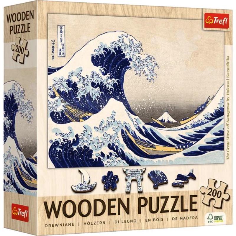TREFL PUZZLE 200EL DREWNIANE WIELKA FALA W KANAGAWIE 20250