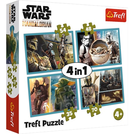 trefl puzzle 4w1 mandalorian i jego świat star wars 34377