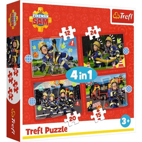 TREFL PUZZLE 4W1 PRZYGODY STRAŻAKA SAMA 34632