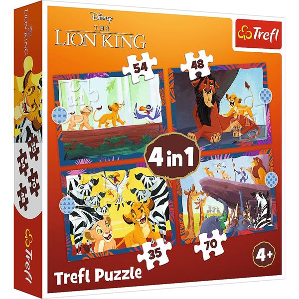 TREFL PUZZLE 4w1 KRÓL LEW 34653