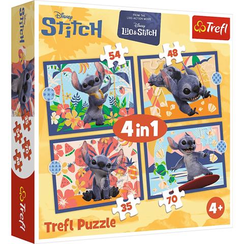 TREFL PUZZLE 4W1 WAKACJE NA HAWAJACH DISNEY STITCH 34666