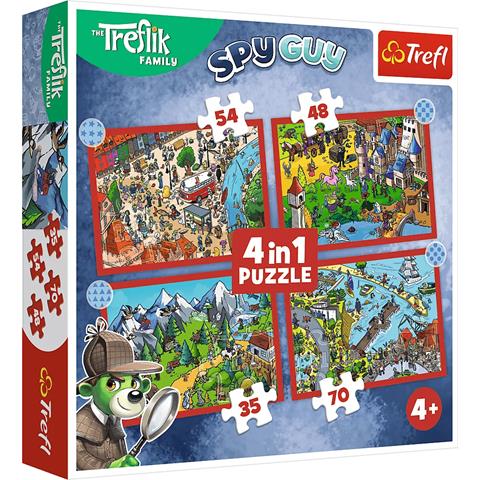 TREFL PUZZLE 4W1 PODRÓŻE TREFLIKÓW 34675