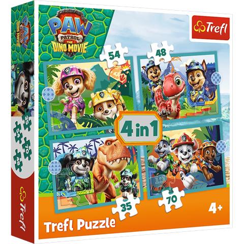 TREFL PUZZLE 4W1 HISTORIE Z WYSPY DINOZAURÓW 34687