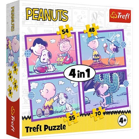 TREFL PUZZLE 4W1 ZE SNOOPYM JEST WESOŁO 34691