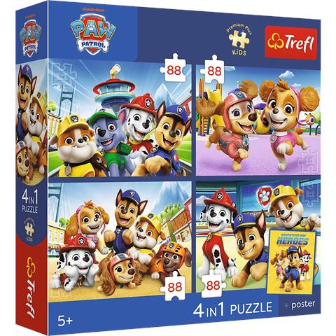 TREFL PUZZLE 4X88EL PSIA STRAŻ PREMIUM PLUS KIDS 34693