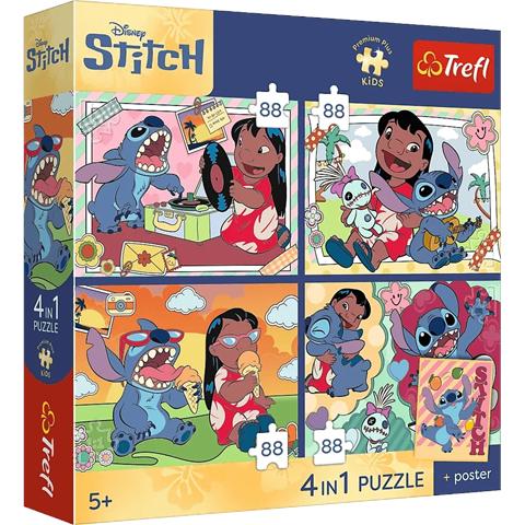 TREFL PUZZLE 4X88EL KOSMICZNY STITCH PREMIUM PLUS KIDS 34699