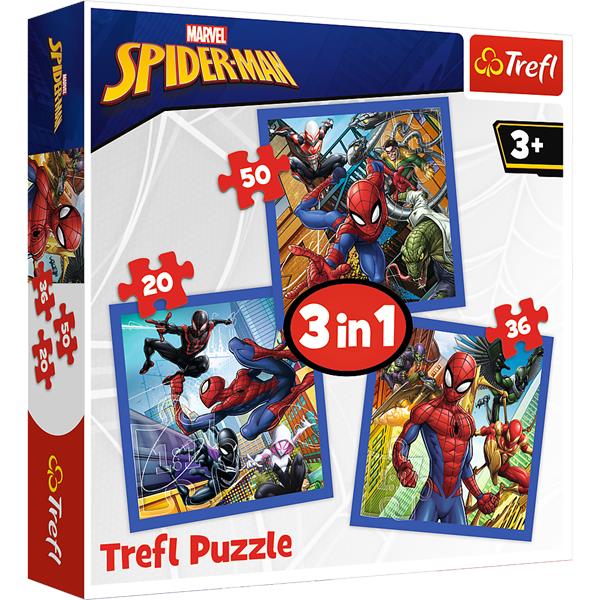trefl puzzle 3w1 spiderman 34841 20,36,50el.