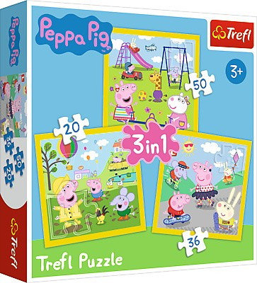 trefl puzzle 3w1 świnka peppa 20,36,50el.34849