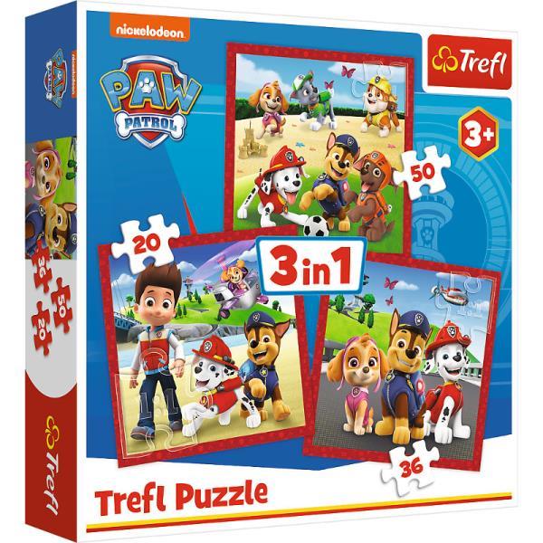 trefl puzzle 3w1 psi patrol wesołe pieski 348675