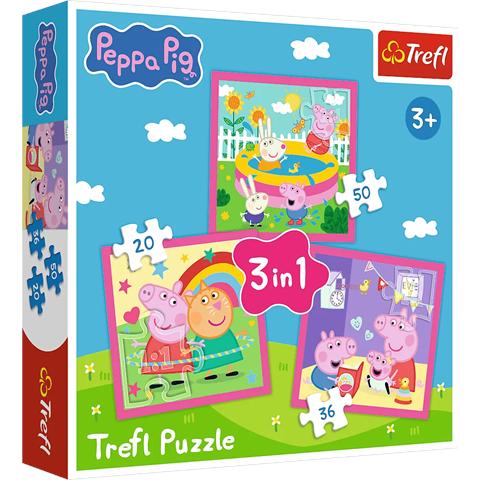 TREFL PUZZLE 3W1 PEPPA I PRZYJACIELE 34873