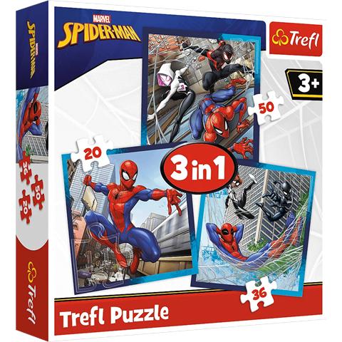 TREFL PUZZLE 3W1 PAJĘCZY PRZYJACIELE DISNEY MARVEL 34874