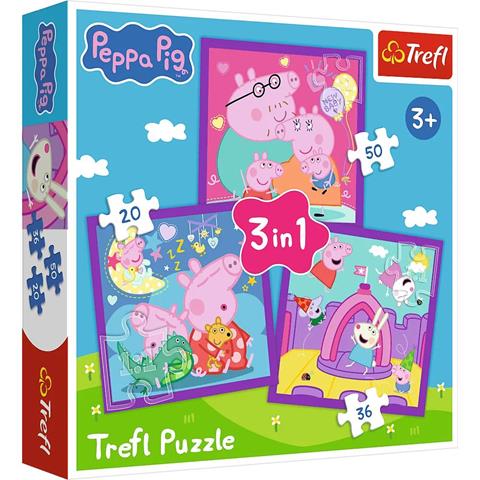TREFL PUZZLE 3W1 ZWYCZAJE ŚWINKI PEPPY 34893