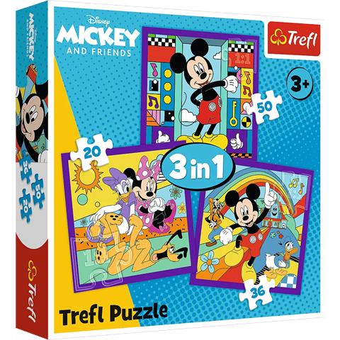 TREFL PUZZLE 3W1 MIKI I JEGO WESOŁA EKIPA DISNEY 34894