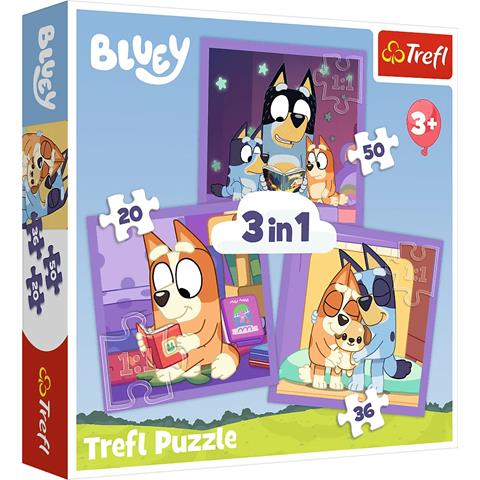 TREFL PUZZLE 3W1 POZNAJ BLUEY /BBC BLUEY 34895