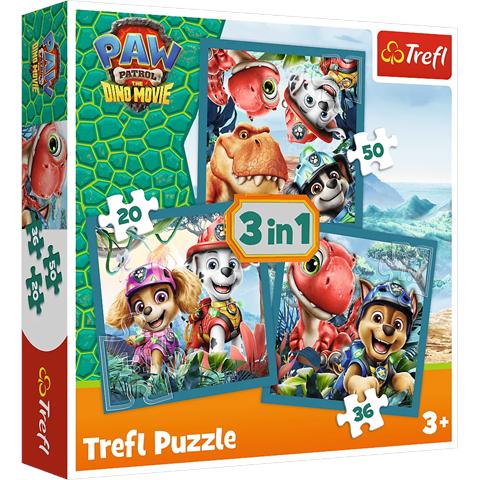 TREFL PUZZLE 3W1 PSI PATROL I WYSPA DINOZAURÓW 34903