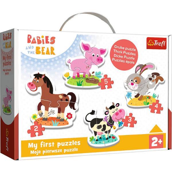 trefl puzzle baby classic na farmie bobaski i miś 36127