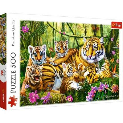 trefl puzzle 500el rodzina tygrysów 37350