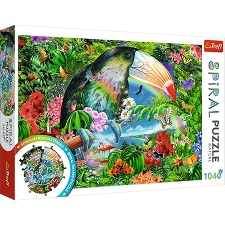 trefl puzzle 1040el spiralne - tropikalne zwierzęta 40014